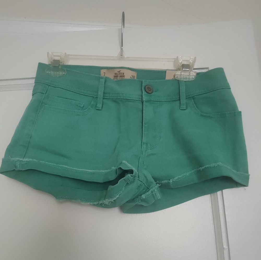 Green Denim Shorts